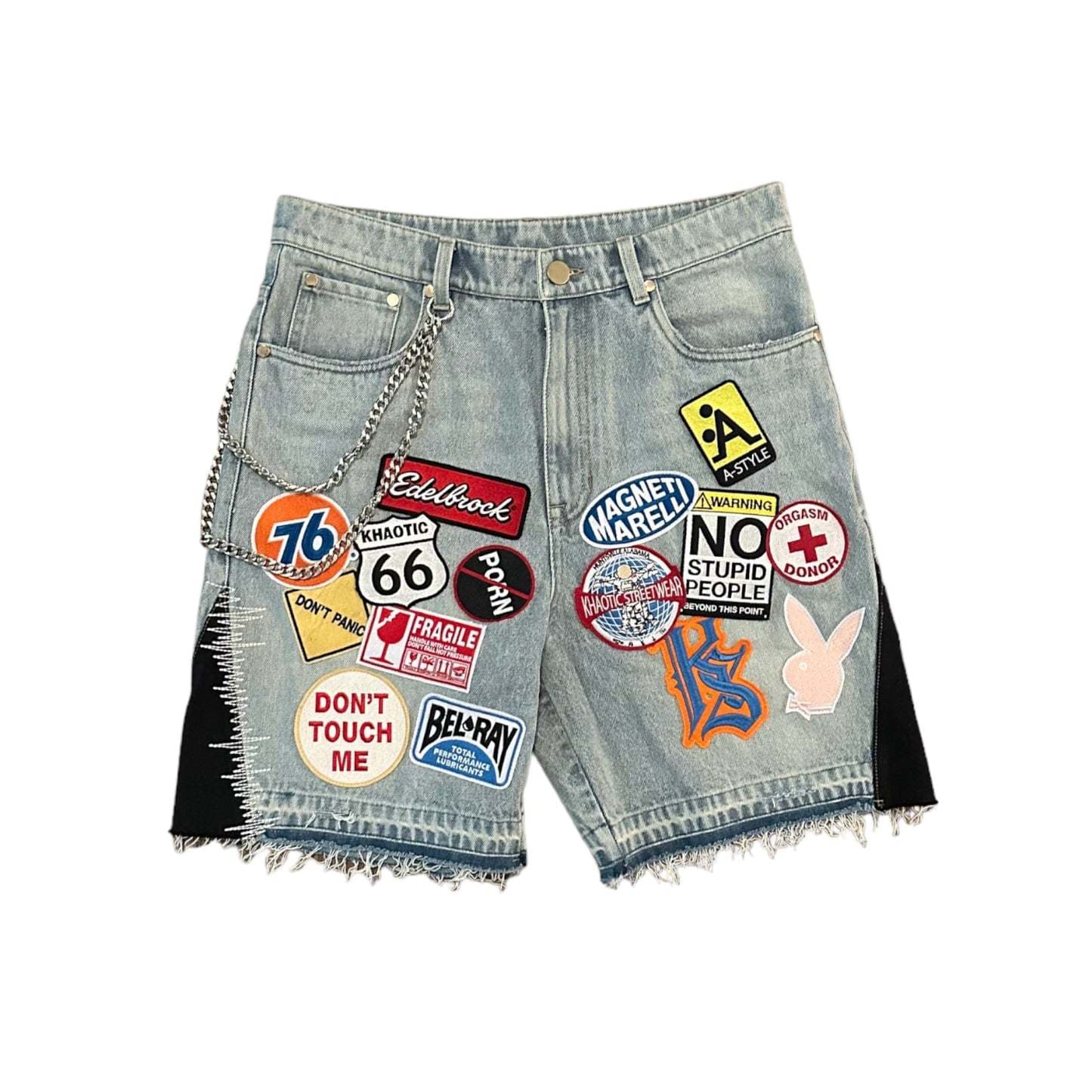 New 2024 Youth Trend Personalized Design Fashion Embroidered Patch Embroidered Shorts Wasteland Style High Street Shorts