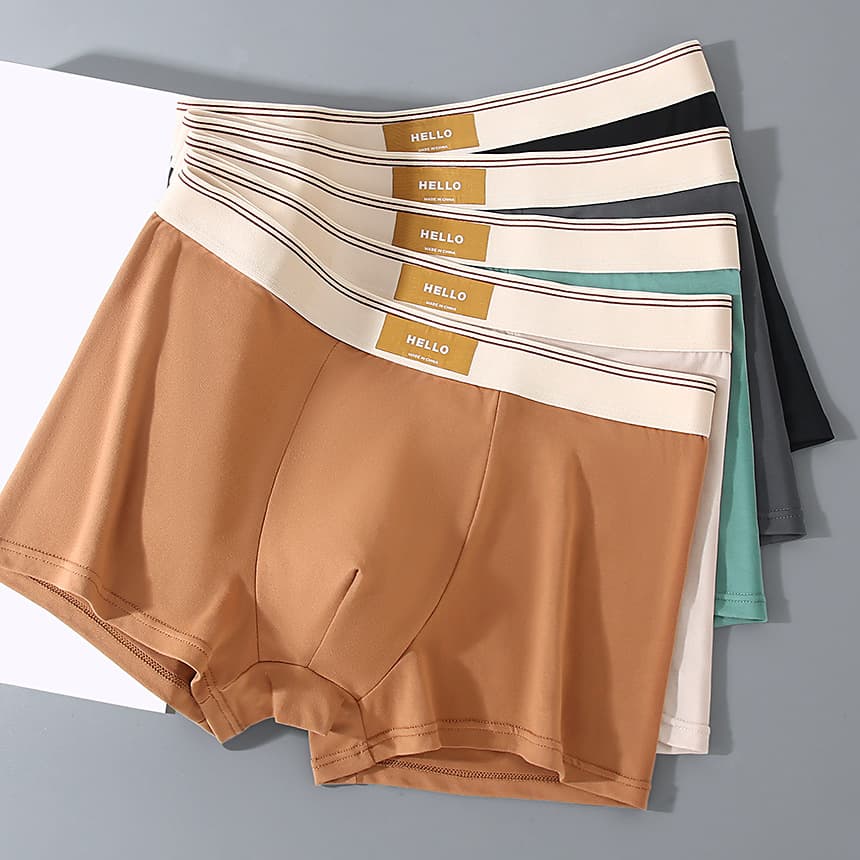 New Hot Selling Men's Boxer Briefs Mid-Rise Youth Underwear Big Size Shorts