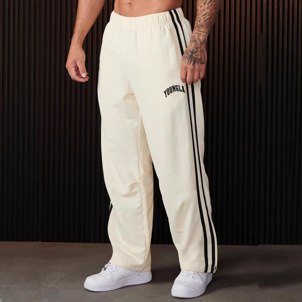 Cross-border Hot Selling Men's Sports Pants Double 3D Printed Casual Pants Gym Fitness Mid-Waist Straight Leg Pants