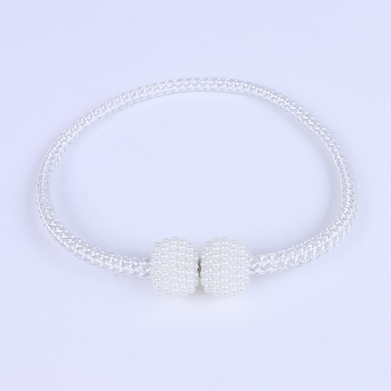 Curtain Tie Backs Wholesale Cross-Border No-Drill Small Pearl Magnetic Curtain Tie Strap Buckle Accessory Magnetic Design
