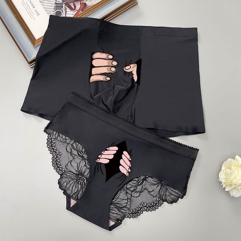 Couple Underwear One Man One Woman Sexy New Lace Men's Ice Silk Summer Thin Shorts Men's Seamless