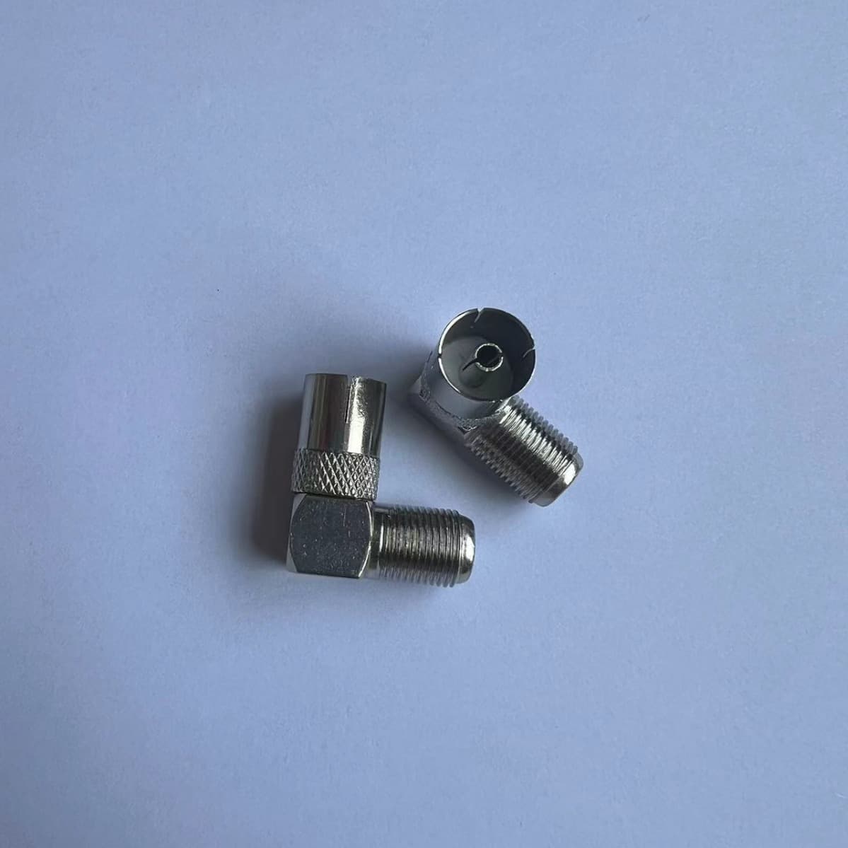 90-Degree 9.5 Female Elbow to F Female Coaxial Connector for DIY Antenna and Video RF Cable Plugs with Bamboo Joint