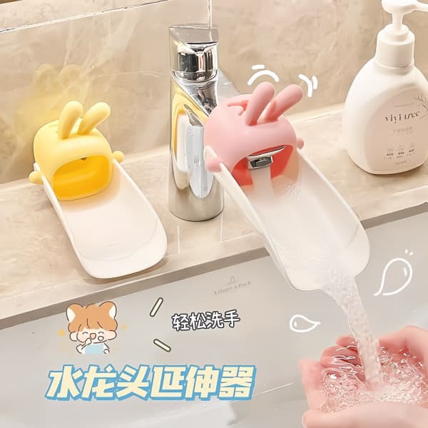 Faucet Extender Extension Tube, Cute Children's Lengthener Universal Adapter, Bathroom Vanity Anti-Splash Tool