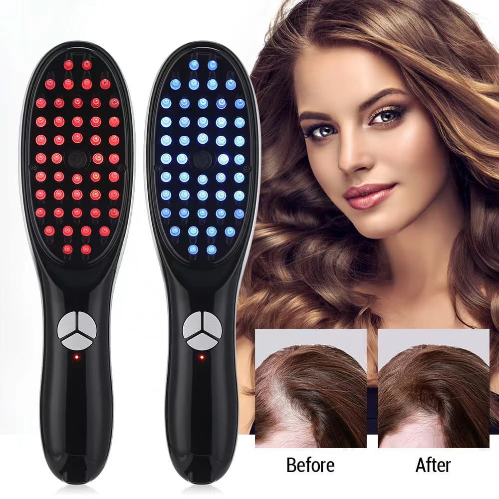 Cross-border Electric Massage Comb for Anti-Hair Loss Scalp Massage and Medication Application, Color Light Hair Care and Growth, Beauty and Maintenance