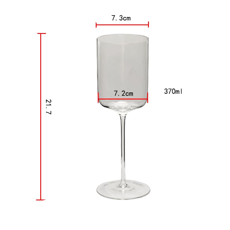 Chuangsite Premium Lead-Free Crystal Glass 370ml Straight Wine Glass Goblet