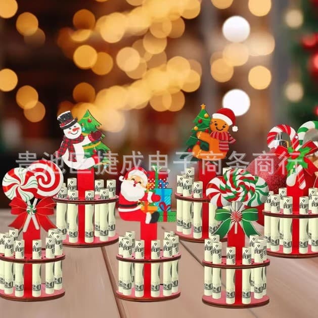 Cross-border Christmas wallet snowman wooden crafts ornament Santa Claus holiday wallet gift