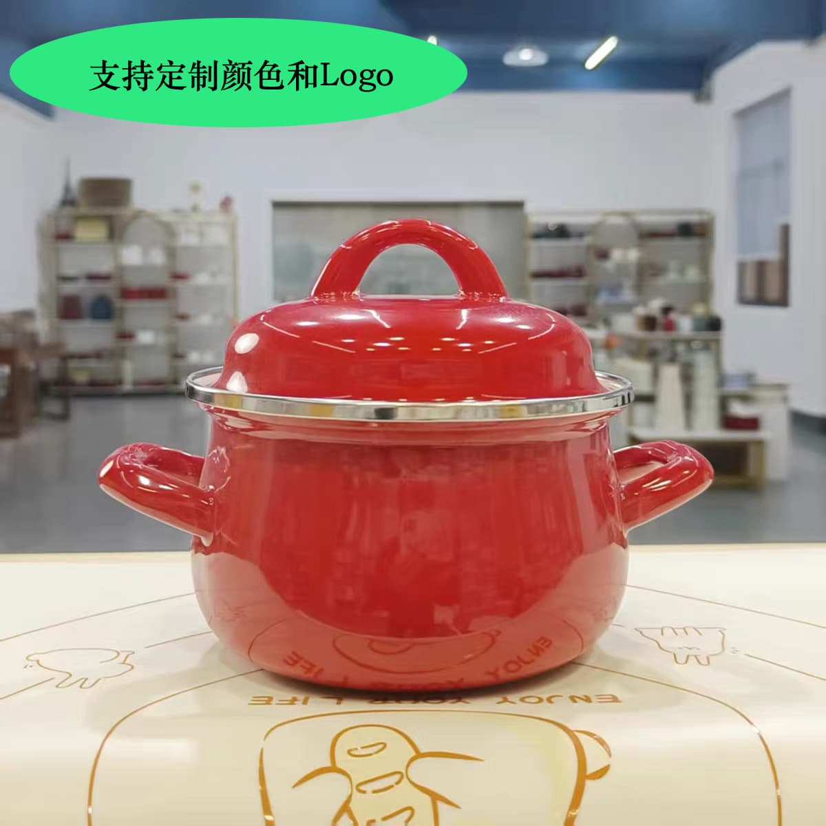 14cm Enamel Korean Style Pot Kitchenware Chicken Stove Electric Kitchenware Enamel Plate Cup Bowl Dish Enamel Pot Turkey Pot Factory