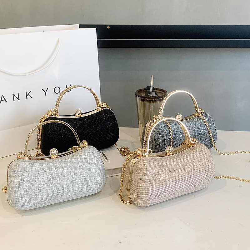 2024 New Trend Women's Bag Textured Exquisite Handbag Simple Chic Small Bag Lock Shoulder Chain Crossbody Bag