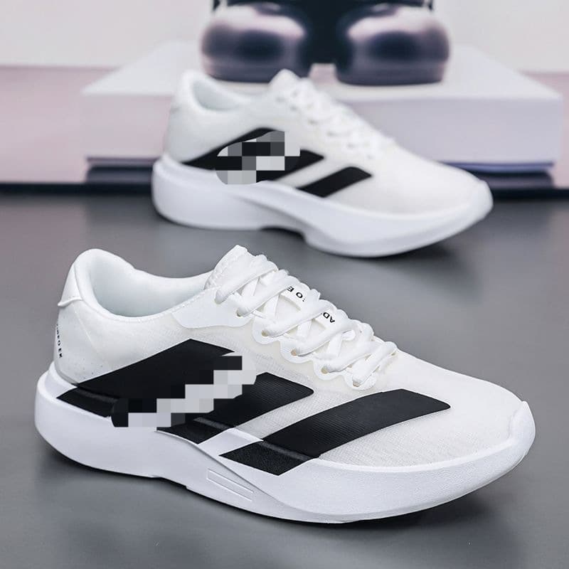Trendy White Running Shoes Lightweight Comfortable Breathable Mesh Casual Hiking Shoes Summer Thin Style