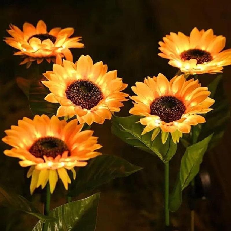 Garden outdoor courtyard lawn solar simulation sunflower ground lamp landscape decorative lamp waterproof villa garden