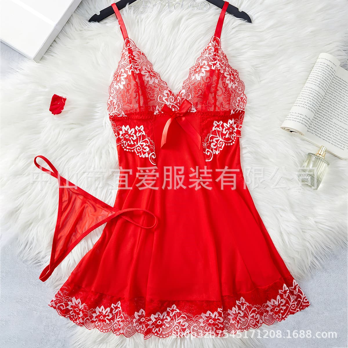 Contrast Mesh Sexy Nightgown Lace See-Through Lingerie Amazon Shein Temu Sexy Lingerie Wholesale