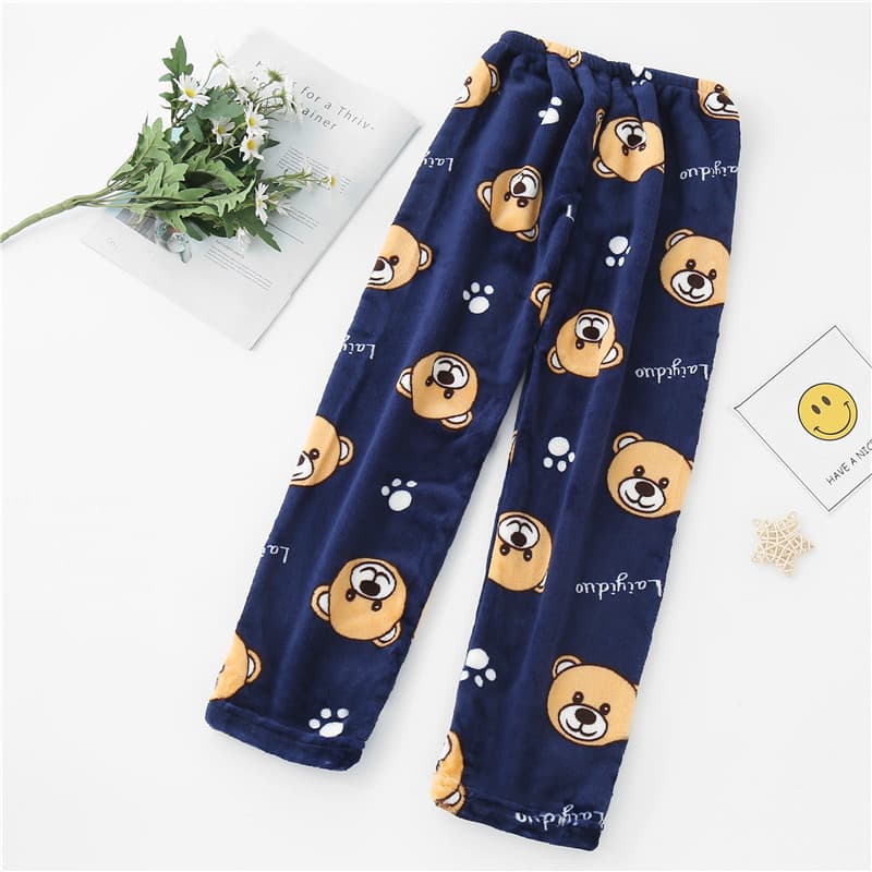 Children's Flannel Sleep Pants, Winter Thickened Cotton Pajama Bottoms for Boys and Girls, Warm and Cozy