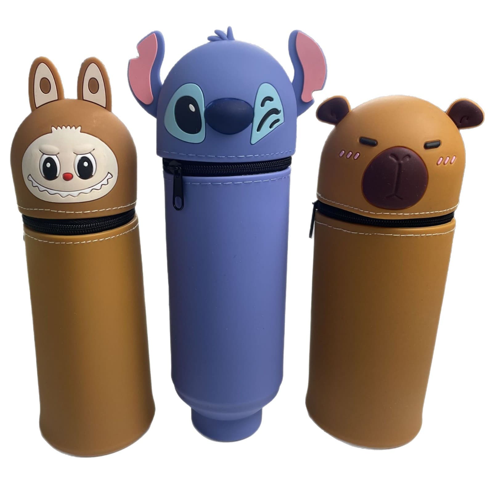 Cross-border hot selling cartoon silicone pen holder cute milky pencil bag primary school students stain-resistant pencil stationery storage box