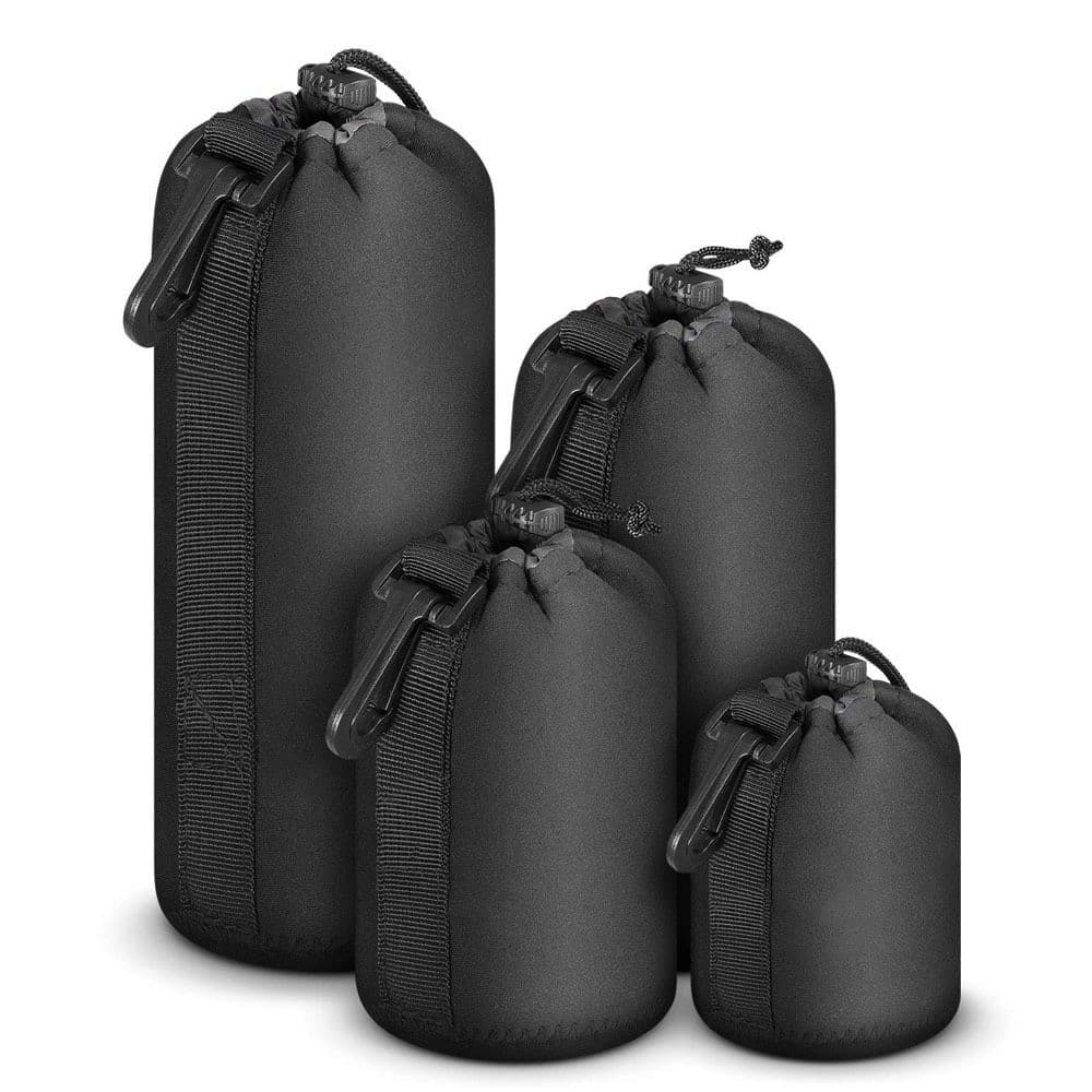 Factory Direct Supply Wholesale Camera Lens Bag, Black Diving Material Lens Case, Dslr Camera Lens Pouch