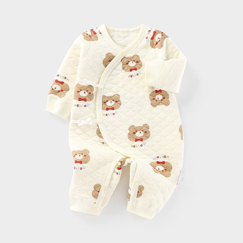 Baby Romper Autumn Winter Warm Air Cotton Newborn Quilted Long Sleeve Undershirt Infant Bodysuit Crawling Suit