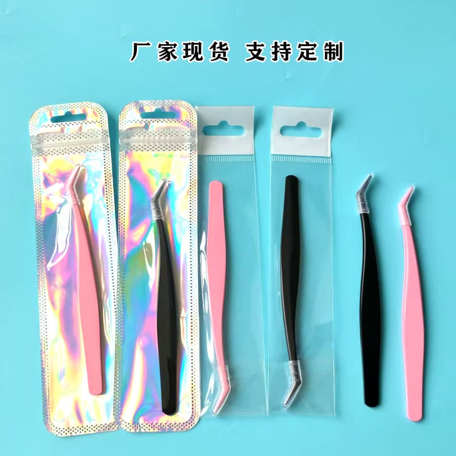 Anti-Stick Tweezers for False Lashes, Beginner-Friendly, Professional Lash Extension Tool, Gold Feather Clips, Non-Stick Glue Tweezers