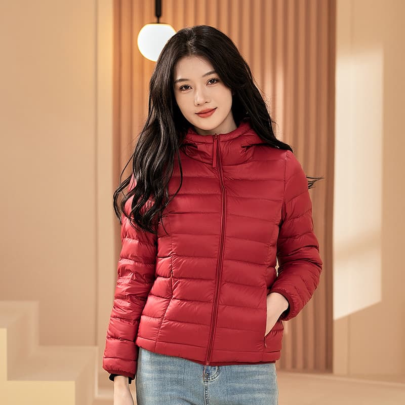 2026 White Duck Down Jacket Women Short Hooded Warm Slim Fit Korean Style Casual Women Outerwear Spring Autumn Lightweight New
