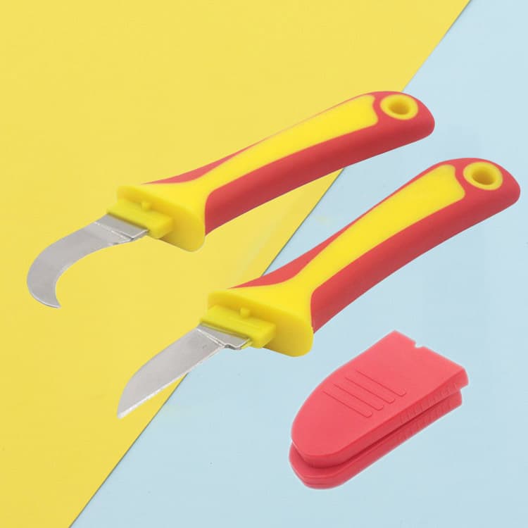 Wire Stripper High Voltage Cable Stripping Knife Straight Blade Hook Knife Electrician Cable Cutting Tool Insulated Electrician Knife