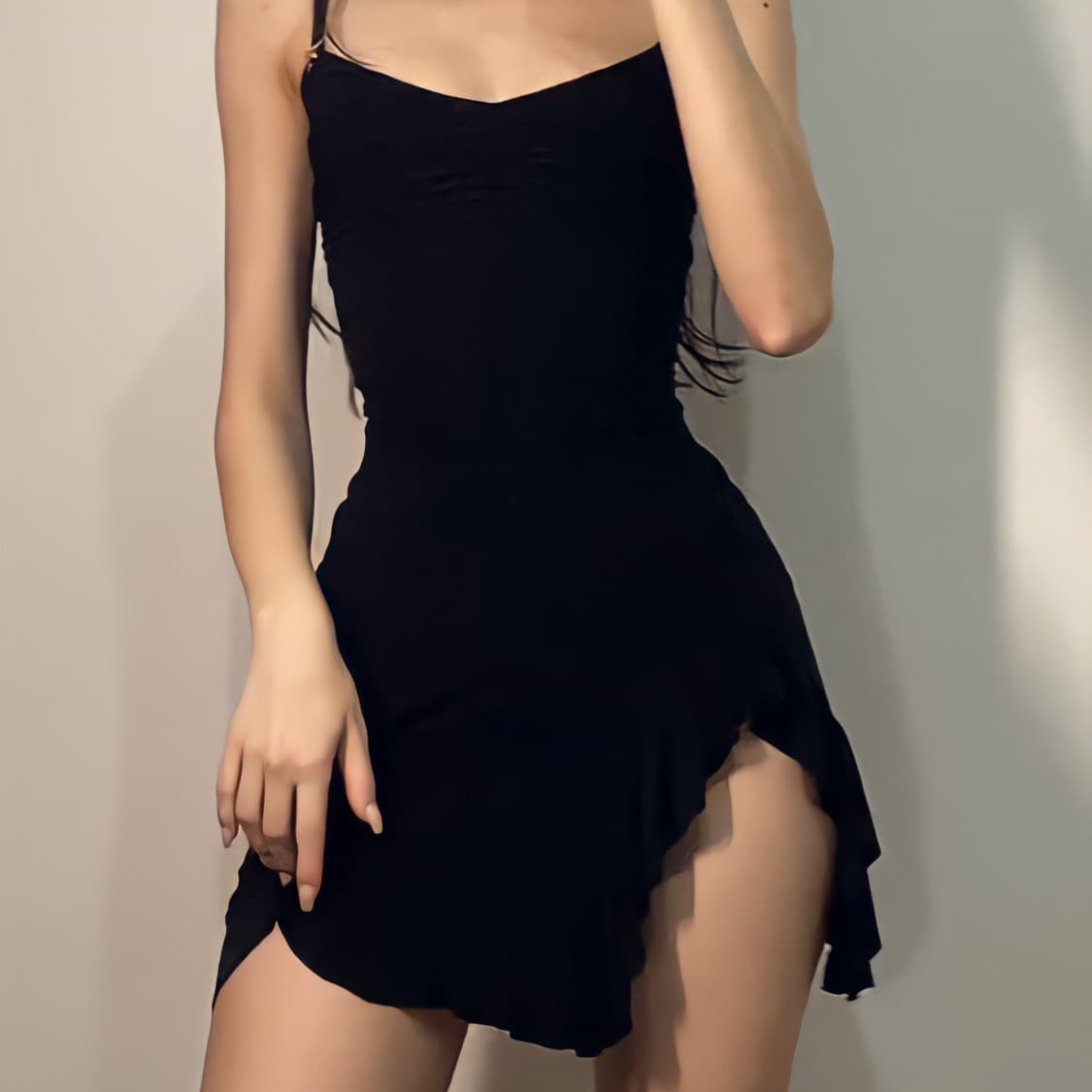 Pb004 New European Style Mini Dress Women's Sexy Side Slit Tank Dress Mushroom Edge Pure Desire Bodycon Skirt