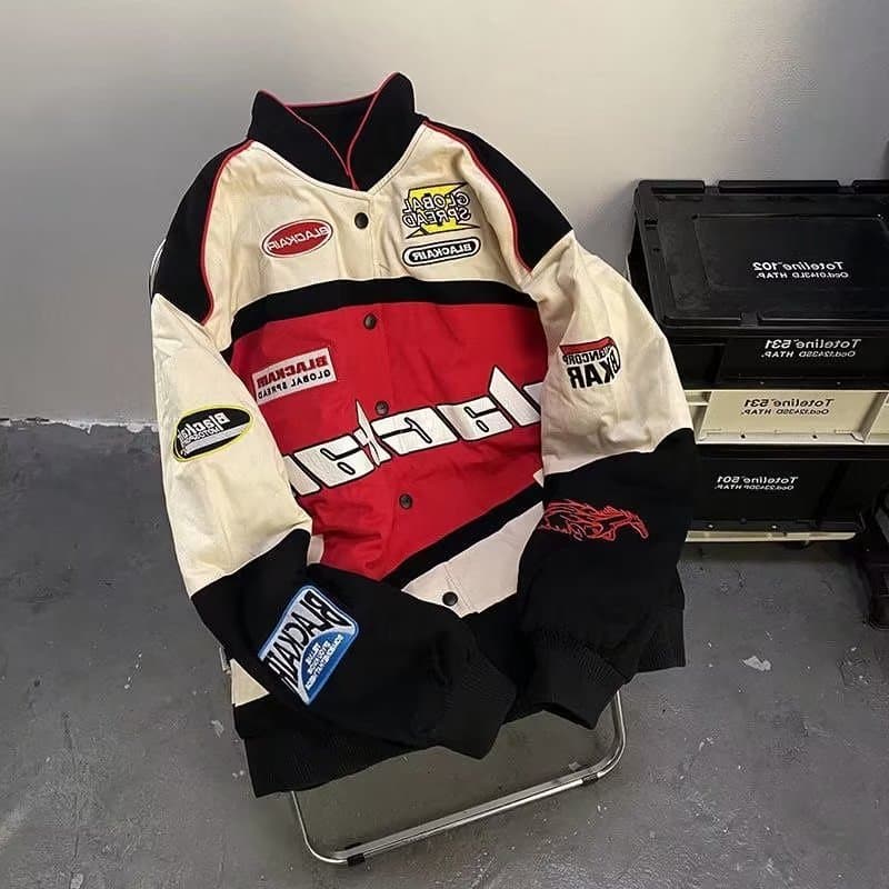 Chinese-style American retro racing suits, men's and women's baseball uniforms, vintage jackets, motorcycle suits, Instagram