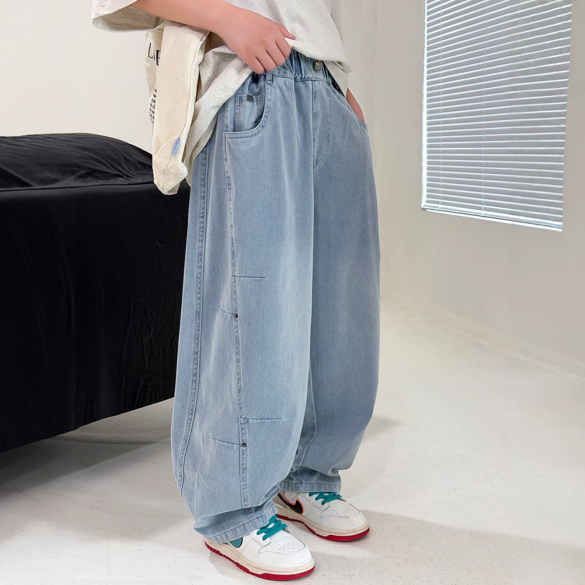 Boys Pants Summer Thin Kids Summer Jeans 2026 New Style Boys Summer Straight Long Pants Wholesale Trendy