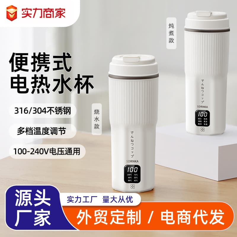 SDRNKA Portable Electric Kettle, Home Travel All-in-One Insulation, Small Type-C Heatable Cup for Dorms