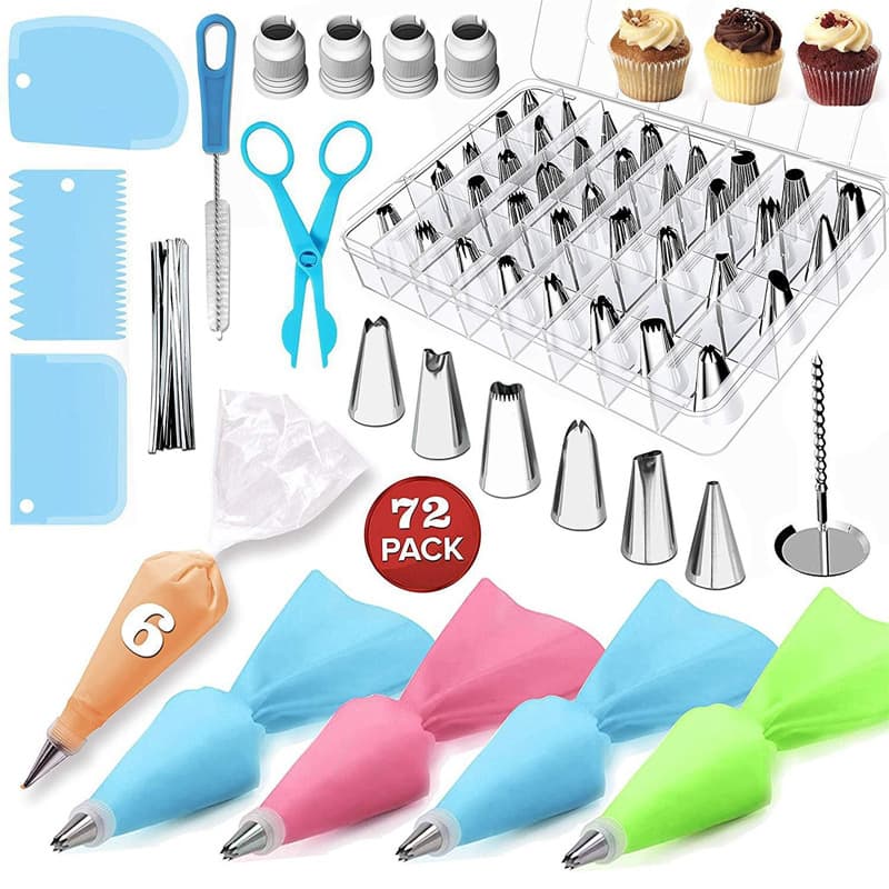 Amazon Hot Sale 72-Piece Numbered Piping Tip Set Cake Decorating Piping Bags Baking Tools