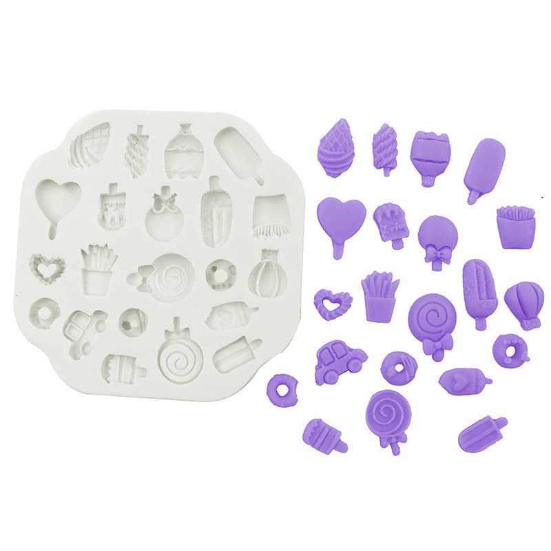 Baby Series Cake Decorating Baby Clothing Buttons Shoes Fondant Chocolate Baking Baby Car Silicone Mold