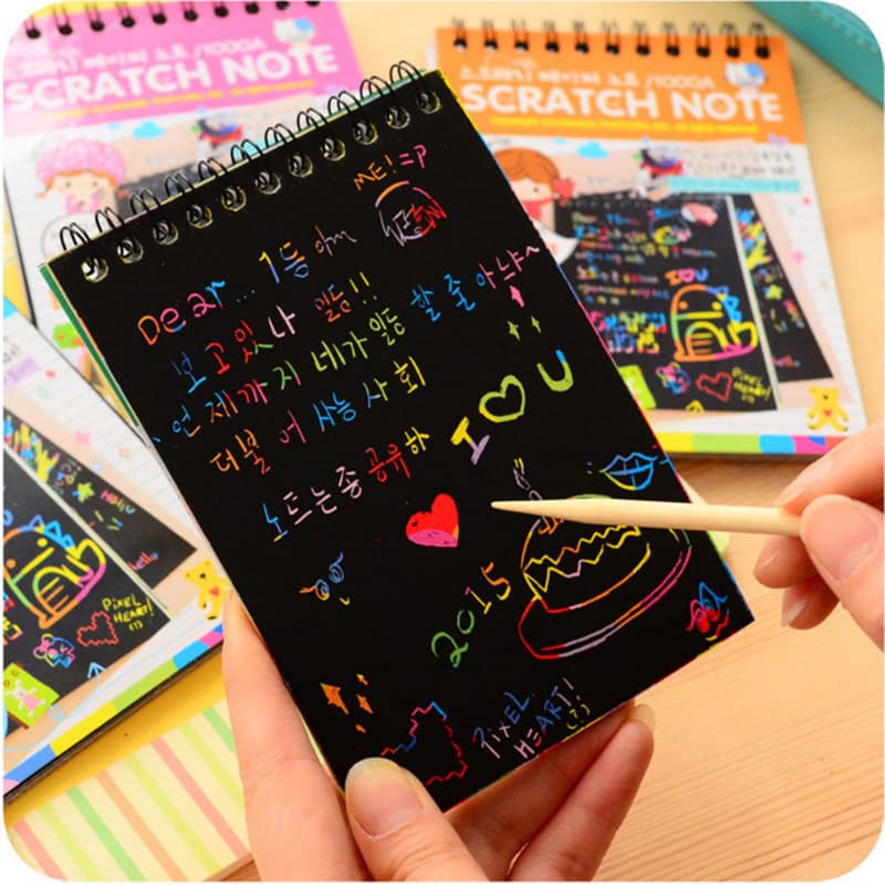 Wholesale Children's DIY Scratch Art Book Creative Colorful Doodle Book Kindergarten Art Supplies Student Stationery Drawing Book