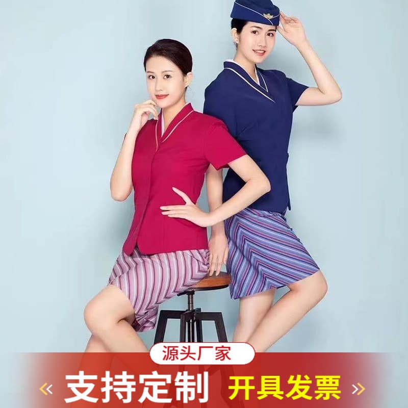 China Southern Airlines Flight Attendant Uniform Short-Sleeve Top Cabin Crew Internship Interview Professional Attendant Etiquette Training Clothing