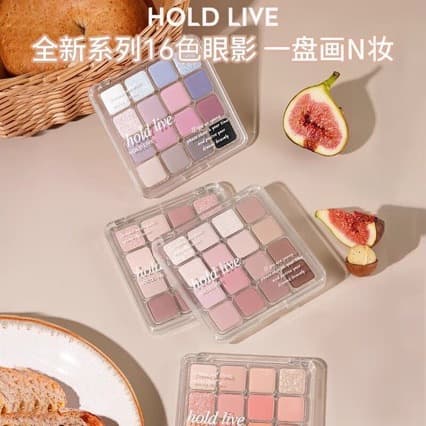 Hold Live Checkered 16-Color Eyeshadow Palette Low Saturation Matte Shimmer Earth Tones 716