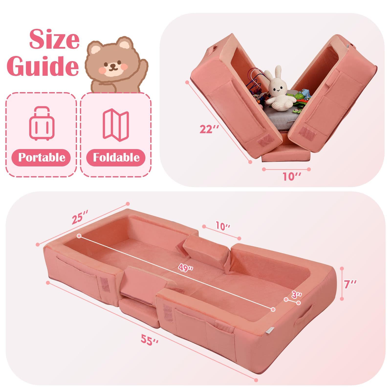 Custom Portable Baby Bed-in-Bed Kids Sofa Vacuum Packed Shipping Amazon New Arrival Multifunctional Combination