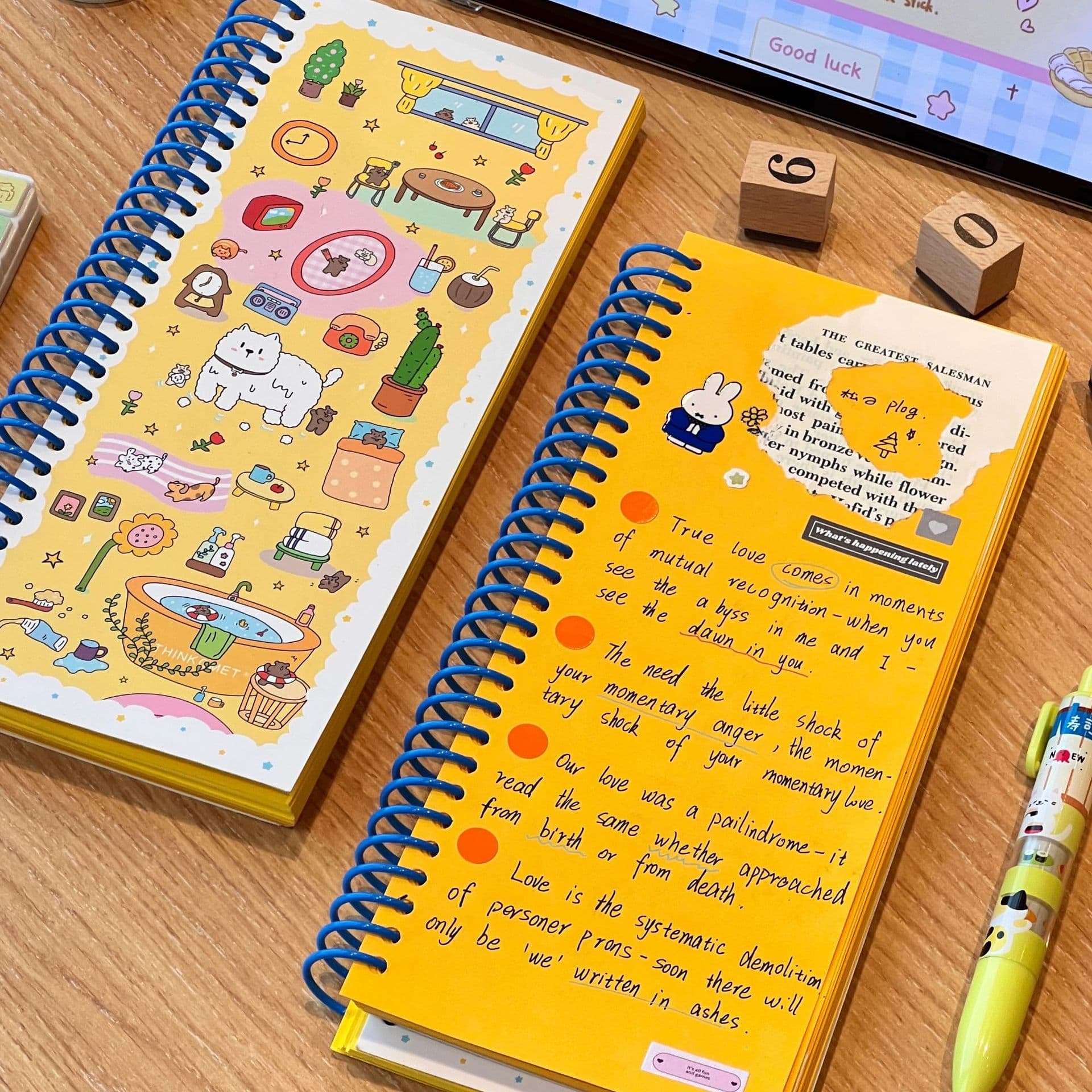 Original new a6 coil notebook, cute and good-looking, creative female student portable stationery notebook, handbook diary