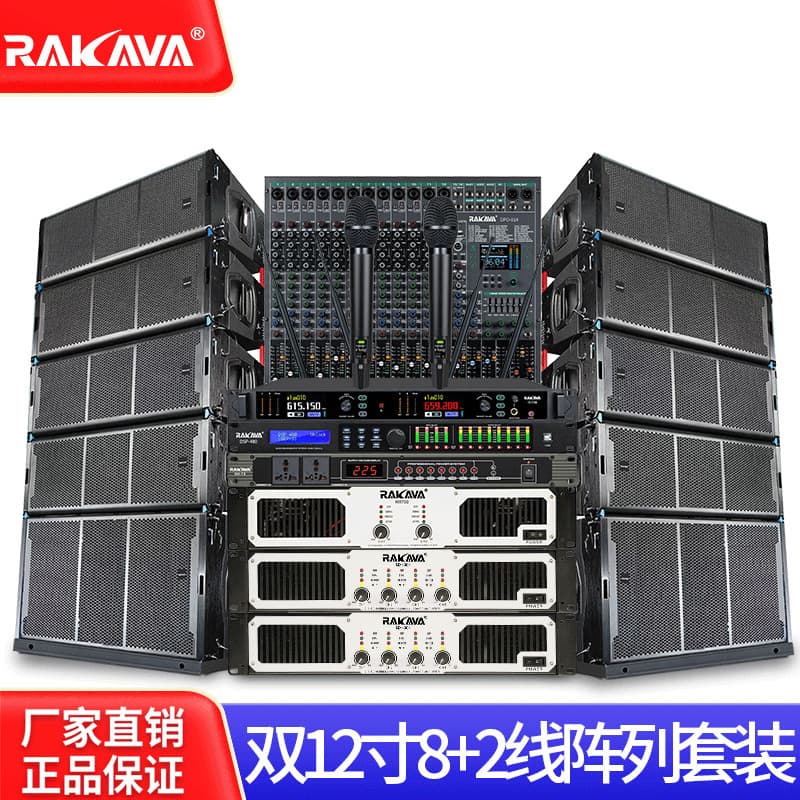 RAKAVA Dual 12-inch 8+2 Line Array Set Professional Stage Large Performance Sound System High-Power Long-Range Outdoor