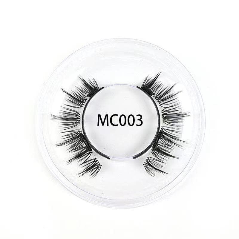 Magnetic False Eyelashes Set with Clamp Two Magnets No Glue Required Reusable Pair Pack Synthetic Fiber for Ordinary People