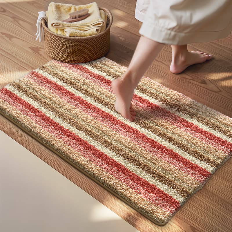 Cross-border wholesale flocked bathroom floor mat, water-absorbent, non-slip, quick-drying foot mat for bathroom, suitable for Amazon, Temu, Shein