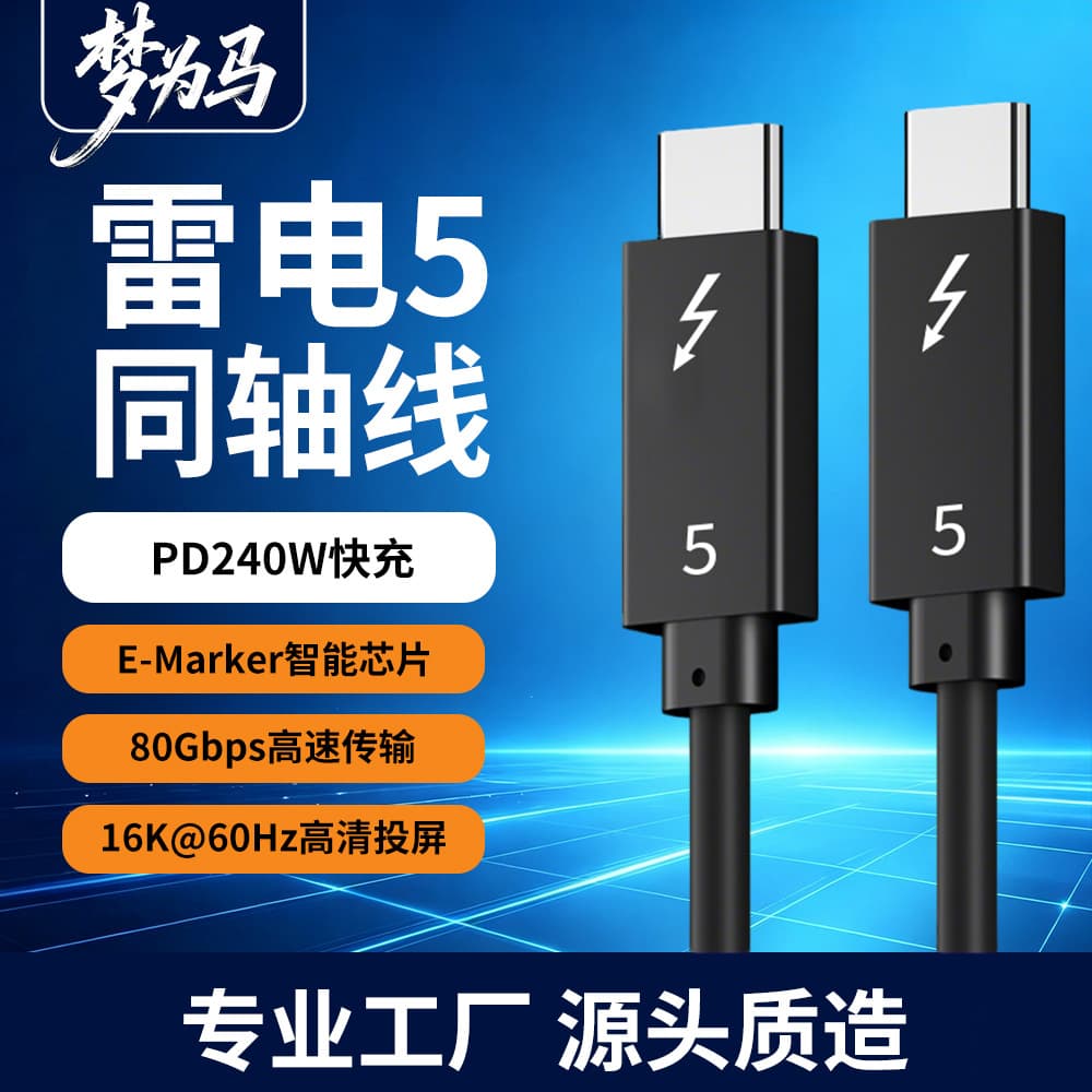Lightning 4 Data Cable USB4 Type-C Axis Cable PD100W Super Fast Charging Video Transmission Digital Computer/Mobile Phone Data