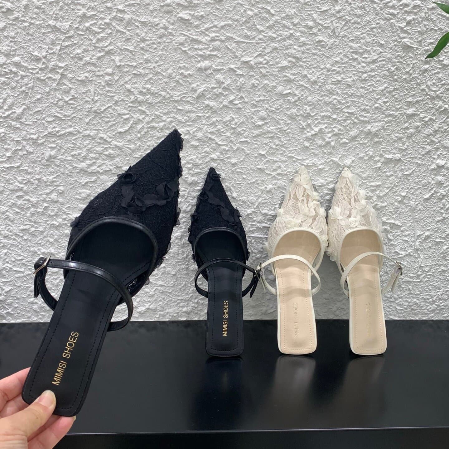 French White Fairy Wrap Half Slippers for Women Outdoor Wear 2025 Spring Summer Mesh Breathable High Heel Sandals