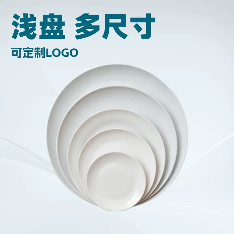 Melamine plate hotel restaurant buffet round plate thickened flat plate snack plate rice fried noodles stir-fry plate foreign trade