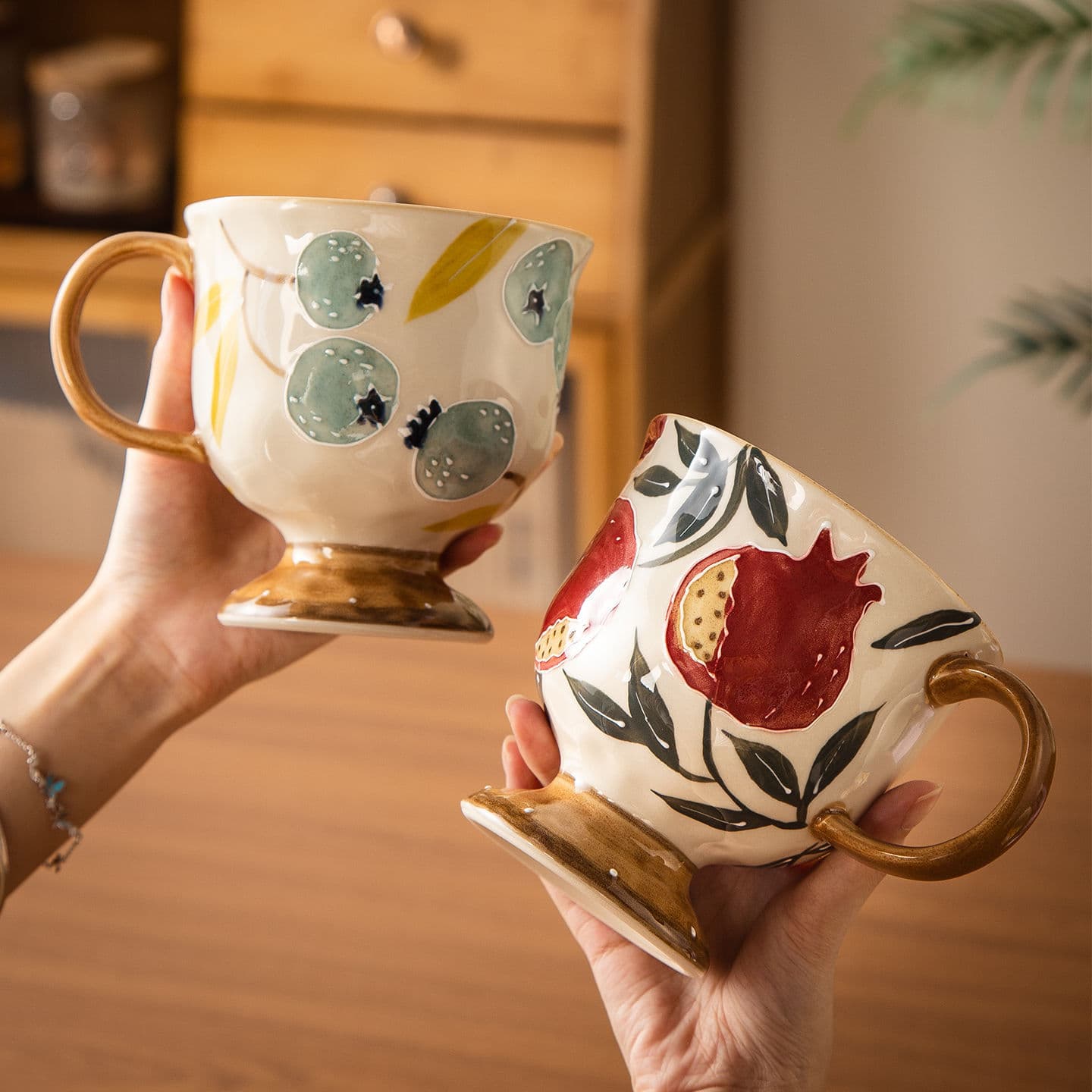 500ML Large Capacity High-Temperature Underglaze Creative Retro Breakfast Mug Couple Ceramic Cup