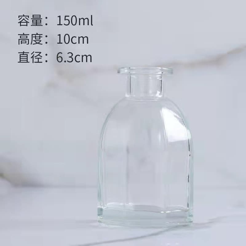 Fashionable aromatherapy glass bottle, fireless rattan aromatherapy bottle, essential oil aroma diffuser bottle, octagonal birdcage aromatherapy bottle
