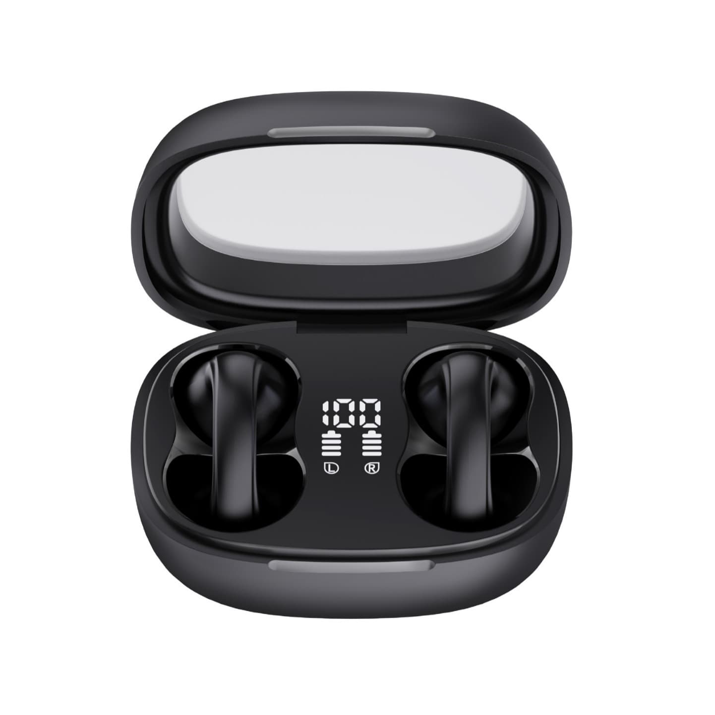 JS355 Bluetooth Headset Clip-On Ear Type Transparent Cover Mini Wireless Earbuds for Music and Calls Without In-Ear Design