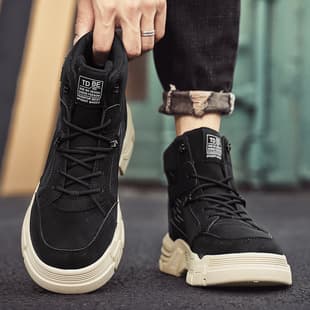 Leather Outdoor Shoes for Men, 2026 Autumn/Winter High-Top Canvas Martin Boots, Workwear, Labor Protection, Fashion