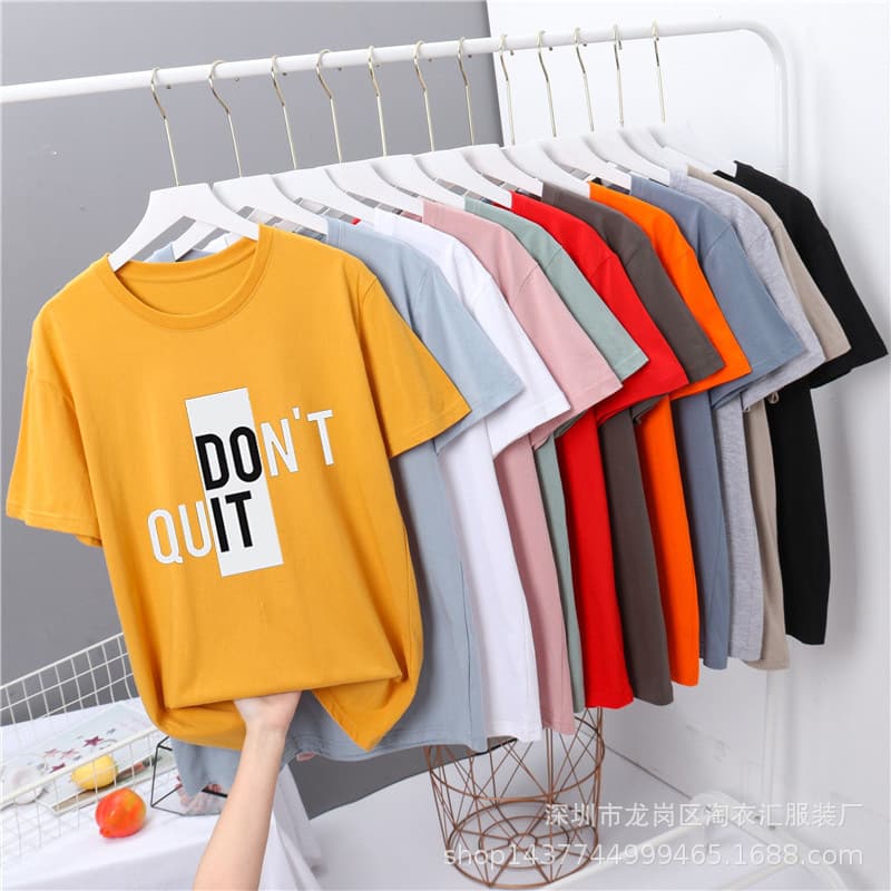1688 Clothing Wholesale 2024 Summer Street Stall Women's Short-Sleeved T-Shirts Cheap Factory Low Price Women's Tops Bottoming Shirts