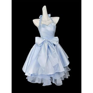 Simple Little Dress 2026 New Style Blue Halter Neck Student Adult Ceremony Art Exam Party Engagement Princess Dress Southeast