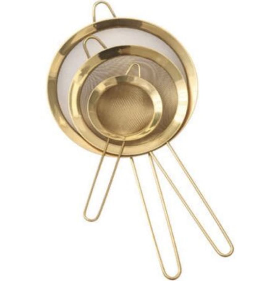 Gold-Plated Oil Skimmer, Thickened and Deepened Stainless Steel Kitchen Filter with Twill Pattern