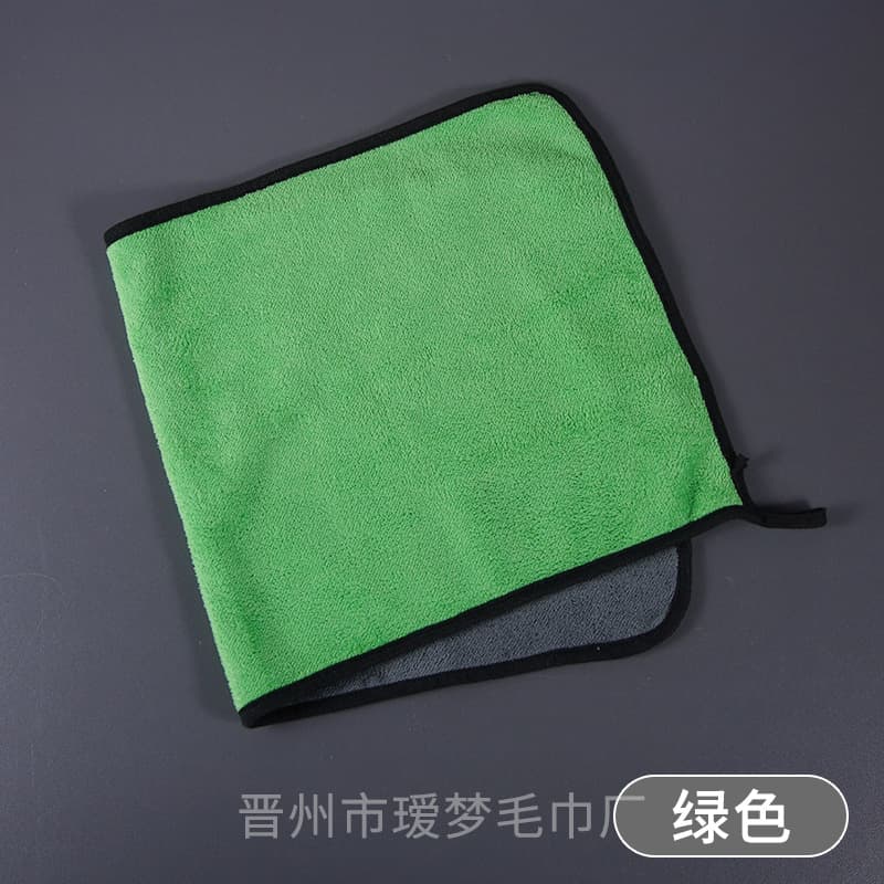 Double-Sided Car Cleaning Cloth Coral Velvet Quick-Dry Towel Absorbent Thickened Rag for Car Washing and Cleaning Small Towel Factory Wholesale