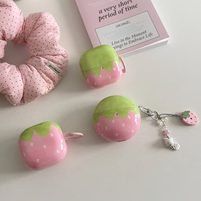Korean-Style Simple Pink Strawberry Freebuds7I Earphone Protective Case Suitable for Huawei Freeclip2 Samsung Earphones