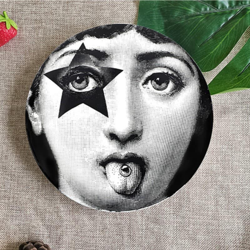 Figure Wall Hanging Face Round Disc Ornament Circular Home Decoration Wall Art Italian Goddess Living Room Decorative Artwork