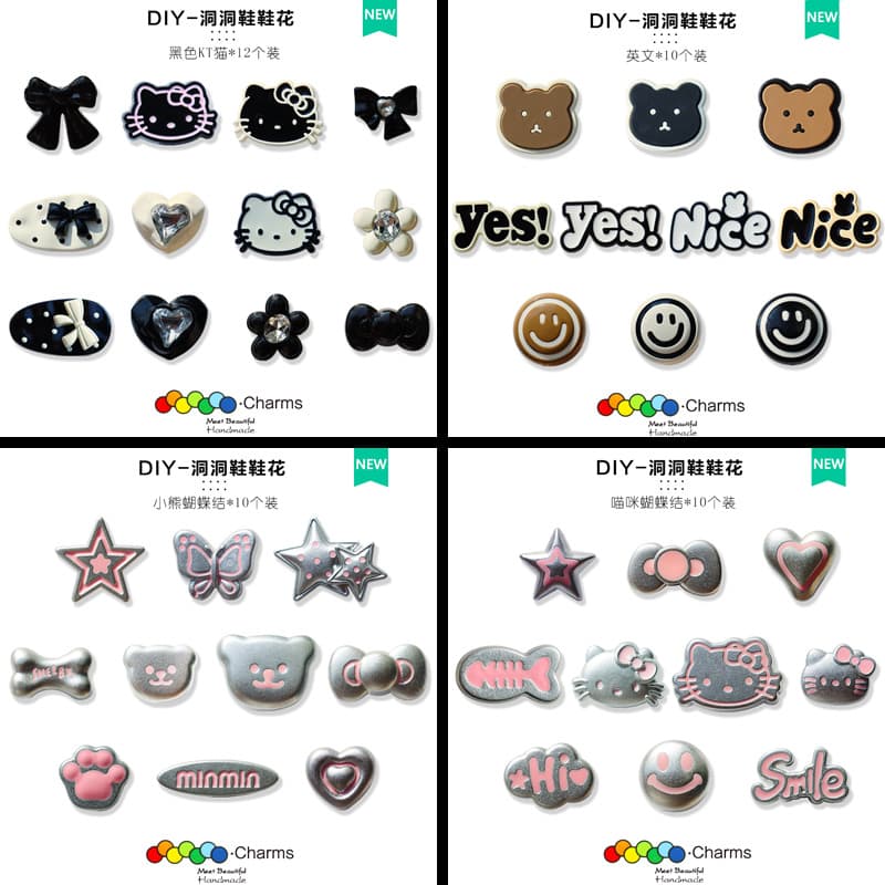 Crocs shoes accessories accessories shoe flowers DIY three-dimensional cartoon shoe buckles alloy plastic decorative buckles flower buckle decals